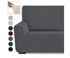 Eiffel Textile Milán Funda de Sofá Elástica Adaptabl, Telas, Gris, 4 Plazas