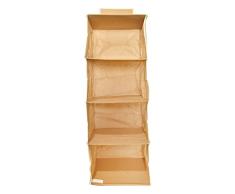 Organizador Armario 30 x 30 x 84 cm, con 4 estantes, Ahorra Espacio portatodo para Colgar para magliones, Camisetas, Zapatos, Bolsos - Mostaza - House Collection
