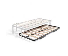 HOGAR24 ES Somier Inferior de Cama Nido, Arrastre con Ruedas, 80x190 cm