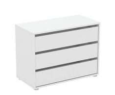 Demeyere Cómoda de Madera prensada W.80 cm 79,6x39,6x58,1 cm Blanco Perla