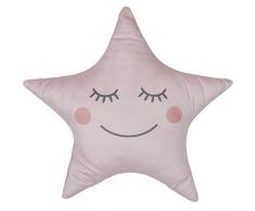HOME DECO KIDS Cojín de Estrella, Rosa, 44 x 37 cm, para niños, decoración de habitación Infantil