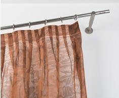 InCasa Barra para Cortina, 20 mm. de diámetro, 260 cm. de Longitud, con tappo Chic en Acero cepilado, Soportes Largos – Completo