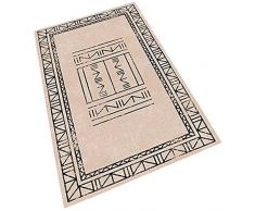 Alfombra de poliester estampada 100 x 150cm modelo Nine crema