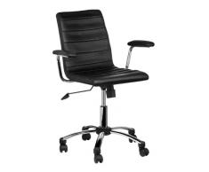 Premier Housewares 2402836 - Silla de Escritorio de Oficina, de Cuero, Color Negro
