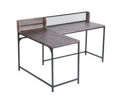 MEUBLE COSY Mesa de Esquina para Ordenador con Forma de L, Gran estación de Trabajo para Videojuegos, Marrón, 165x110x75-95cm