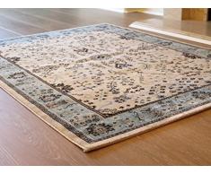 Aspect Herat Oriental/Persa/diseño Floral Alfombra, Polipropileno, Gris/Azul, 170 x 120 x 0,4 cm