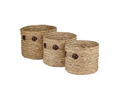 DKD Home Decor Juego de cestas, Estándar