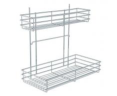 Wenko Cesto Doble Interior Armarios con Corredera, Cromo, Plateado, 49x24x45 cm