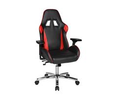 Topstar Speed Chair 2 giratoria de Oficina, Videojuegos, Silla de Chef, Piel sintética, Rojo y Negro, Talla única