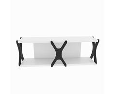 DECOROTIKA Seza - Estante Decorativo para Pared, Estante Flotante (Blanco/Negro)