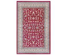 Nouristan Aljars Design Alfombra Oriental – Alfombra Oriental para salón, Pelo Corto, Ideal para salón, Cocina, Dormitorio, Oficina, Comedor, 80 x 150 cm, Rojo Crema