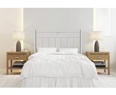 Cabecero de Forja Mod. LM | Camas de Matrimonio y Juvenil | Fabricado en España | Color Blanco | Cama de 90 cm.