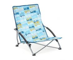 Brisa Silla Plegable de Camping Baja, Poliéster, Acero Tubular, Multibus/Azul, Talla única