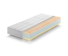 Marcapiuma - Colchón Individual WaterFoam 90 x 190 x 20 cm Softly H2 Medio de 5 Zonas ergonómicas Funda desenfundable antiácaros Antibacteriano 100% Made in Italy