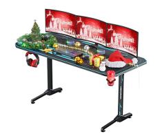 160 cm Mesa Gaming Desk, Mesa de Juegos electrónicos, Ergonómica Grande PC Gaming Escritorios, T Forma estación de Trabajo para PC, Escritorio para Juegos en casa, Oficina para Juegos, 160x75x75 cm