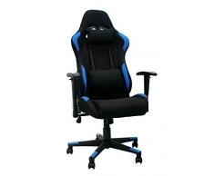 La Silla Española Silla gaming, racing para gamers, silla de Oficina Reclinable, Poliéster, Azul, 53x52x134 cm