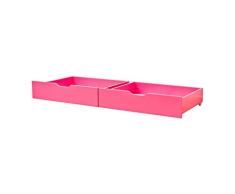 Hoppekids Juego de cajones sobre Ruedas-2 Piezas Cama Infantil, Color Morado, Superficie reclinable 70 x 160 cm, Madera, 153x60x19 cm