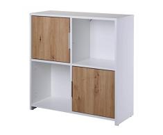 Inter Link Pepeto 2TW Cajonera, ingeniería Madera Melamina, Roble y Blanco