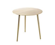 Haku Möbel Mesa Auxiliar, Acero, Dorado, Ø: 45 x 45 cm