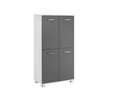 Schildmeyer Lumo Aparador 135345, Madera de ingeniería, White Basalt Grey, 116,9x59,8x32,6 cm