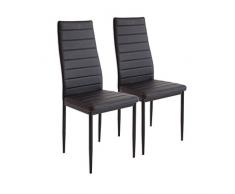 Albatros 2862 Milano Set de 2 sillas de Comedor, Negro
