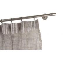 InCasa Barra para Cortina, 20 mm. de diámetro, 260 cm. de Longitud, en Acero cepilado, Soportes 10cm – Completo