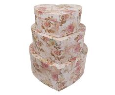Clayre & Eef 64045 - Caja de almacenaje (3 Unidades, Aprox. 31 x 28 x 13/27 x 24 x 11/22 x 20 x 9 cm.