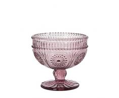 DRW Set de 6 Copas de Helado de Cristal en Rosa 10,5x10cm
