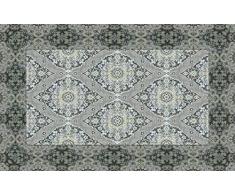Vilber New Classic Damasco Alfombra, Vinilo, Gris, 75x120x0.2cm
