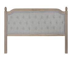 DRW Cabecero de Cama de 160 cm capitone Gris con Estructura de Madera Envejecido 160x10x120 cm