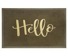 Hanse Home Mix Mats - Felpudo para Interior y Exterior (45 x 75 cm, Resistente a la Intemperie, Antideslizante para Entrada y Exterior), Color Negro y Dorado