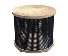 Tosel Justine Mesa baúl de almacenaje, Maciza, Madera, Negro, 38 x 38 x 35 cm