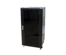 POWERGREEN Armario Rack de Suelo con Ruedas 19IN 32u Cristal y Puerta Trasera Metálica Medidas 600x800x1610 Rac-32680-st, Acacia, Multicolour, Standard, One Size