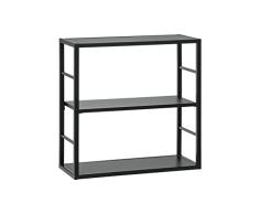 ASM Estantería de Metal de 3 Niveles, 60 x 25 x 60 cm, Color Negro