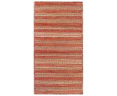 HAMID - Alfombra Yute Lana Olivia, Alfombra Lana y Yute, Tejida a Mano Tejida para Salon, Dormitorio, Sala de Estar Color Rojo Natural, (80x150cm)