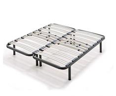HOGAR24 Somier multiláminas con reguladores lumbares (160x190cm-Patas 32cm)