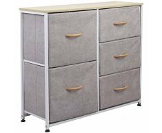 BAKAJI Cajonera, Tablero de Fibra de Densidad Media, Gris Luminoso (ral 7035), 71,5x80x29cm