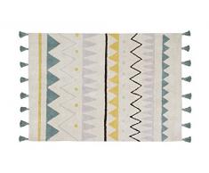 Lorena Canals Natural Azteca Alfombra Lavable, algodón, Vintage Azul, 120 x 160 x 30 cm