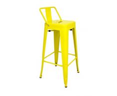 La Silla Española Tólix Taburete con Respaldo, Acero Inoxidable, Amarillo, 95 x 44,5 x 44,5 cm