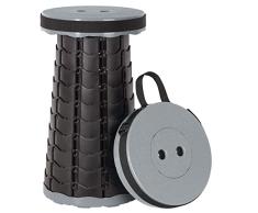 Leogreen Taburete Portátil Telescópico Taburete Plegable de Plástico Taburetes Plegables Retráctiles para Pescar Barbacoa Camping Jardinería Cocina Interior, Carga máxima 150Kg, Gris Negro