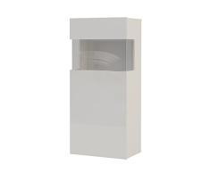 TUONI Vitrina Saturn de Madera Blanca y Cristal Templado
