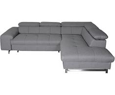 cotta c241666 C311 Acolchado Esquina con cabecero Regulable, Incluye función y Cama Buzón, Estructura en plástico, 262 x 206 cm, Gris