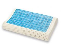 Marcapiuma – Cojín de Memory Gel Modelo Doble Onda con Funda 100% algodón Almohada ortopédica Cervical Fresca Verano – cálido Invierno – Dispositivo médico extraíble 19% de Las Tazas Made in Italy