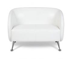 hjh OFFICE Sofá de diseño ST. Lucia Piel sintética Blanco
