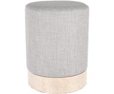 HOME DECO FACTORY HD6370 Puf escandinavo Gris Claro, Madera – MDF – Textil – poliéster, 30.00 x 30.00 x 40.00 cm