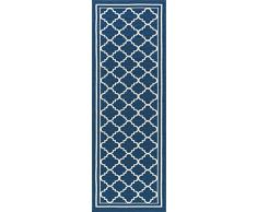 Universal Alfombra marroquí Tile Camino de transición Accent Alfombra, Azul Marino, 221 x 79 cm