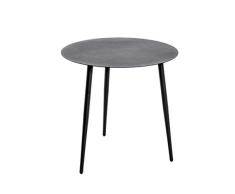 Haku Möbel Mesa Auxiliar, Tubo de Acero, Negro, Ø 45 x 45 cm