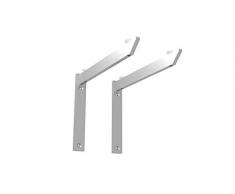 Alusfera WSP_2_ELE_240_ALU ángulo, Cristal, Estante de Metal Plateado, Soporte para Cargas Pesadas, Sistema de 2 Unidades para estanterías, Plata, 240 MM