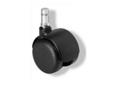 HJH Office - 619023 ruedas para suelo duro ROLO FIX 10 mm / 50 mm zinc fundida bajo presión, alta calidad, diámetro espiga 10 mm, borde de goma, para laminado, paquet, baldosas, protección del suelo, ruedan bien