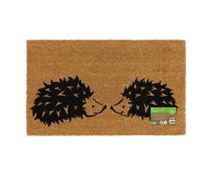 JVL Alfombra de Puerta de Entrada de Coco con Respaldo de látex Animal Respetuoso del Medio Ambiente, diseño de Erizo